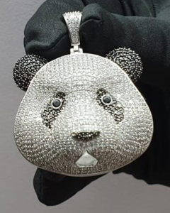 Colgante de Diamante Moissanite VVS con Cara de Panda, Pasa el Test de Diamantes, Colgante Hip Hop Iced Out, Colgante de Animal Brillante de Plata 925 - Product Image 1