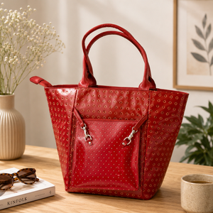 Vintage Leather <b>Handbag</b> for Women | Classic Shoulder Tote Durable Casual Travel Office Bag | Premium Quality Stylish Design - Product Image 4