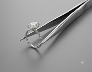 Bague solitaire en diamant taille ovale en or blanc 2 carats certifiée IGI, bague de fiançailles pour femme, style classique, diamant de laboratoire - Product Image 4