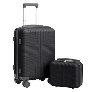 Set di Valigie da Viaggio in Nylon con Cerniera da 20 Pollici - Nero - Product Image 1