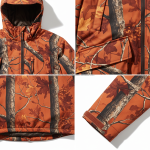 เสื้อแจ็คเก็ตพรางลายกันลมสำหรับล่าสัตว์ มีกระเป๋าขนาดใหญ่ ทนทาน ลายใบไม้สีส้ม เสื้อแจ็คเก็ตยุทธวิธีสำหรับกิจกรรมกลางแจ้งในสภาพอากาศหนาวเย็น - Product Image 5