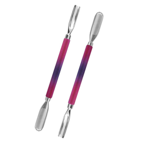 Dual-End Stainless Steel Cuticle Pusher <b>Tool</b> <b>Set</b> with <b>Pink</b> Gradient Handle for Manicure Care Eco-friendly & Reusable - Product Image 1