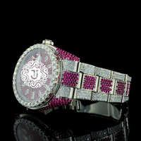 Nouvelle Arrivée Montre Mécanique de Luxe Hip Hop en Acier Inoxydable Bicolore avec Moissanite 41mm Or Rose Mouvement ETA Disponible à l'Exportation