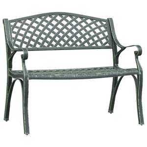 Banc de jardin en aluminium coulé vert, banc de patio standard en fonte - Product Image 2