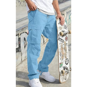 Men's Cargo Pants <b>Drawstring</b> Casual Hiking Joggers Cotton Spandex Breathable Quick Dry Eco-Friendly Loose Straight <b>Trousers</b> - Product Image 5