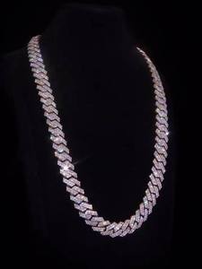Luxury <b>Iced</b> <b>Out</b> Cuban Link Moissanite Diamond <b>Chain</b> Necklace VVS Hip Hop Statement Jewelry Premium Unisex Gift Accessory - Product Image 1