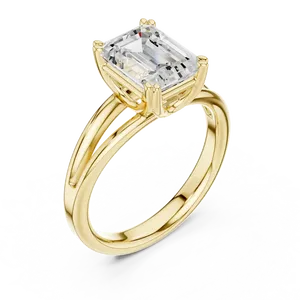 Emerald Cut Lab Grown Diamond IGI Certified Solitaire <b>Ring</b> Claw Prong <b>Split</b> Shank 18K Solid Gold Engagement Luxury Bridal <b>Ring</b> - Product Image 6