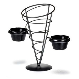 Support en métal design attrayant pour cônes à frites, haute qualité, réutilisable, écologique, tailles personnalisées pour la maison et l'hôtel - Product Image 3