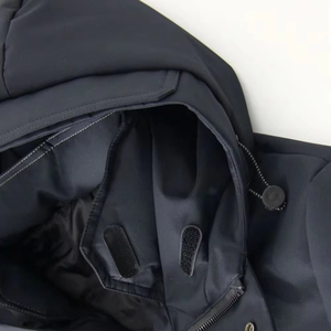 Chaqueta Cortavientos Impermeable con Capucha para Hombre, Color Sólido, Acolchado Grueso de Poliéster, Ropa Casual de Invierno para Exteriores, Corte Regular, Cierre de Cremallera - Product Image 6
