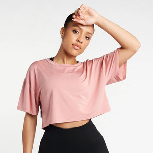 Camisetas Cortas de Moda para Mujer, Personalizadas, Casuales, Lisas, al por Mayor, Camisetas de Gran Tamaño para Mujer, Ropa Urbana - Product Image 4