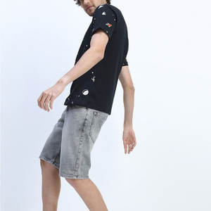 เสื้อยืดลำลองผู้ชายสไตล์วินเทจฟอกสี พิมพ์ลายดิจิตอล DTG ผ้าฝ้าย 100% ทรงหลวม แบรนด์แฟชั่น ทันสมัย แขนสั้น - Product Image 5