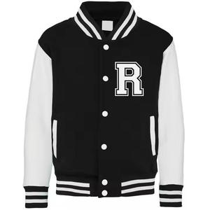 <b>Men's</b> Navy White Winter Varsity <b>Jacket</b> Stand Collar Zipper Closure Eco-Friendly Breathable Windproof Quick Dry <b>Canvas</b> Preppy - Product Image 1