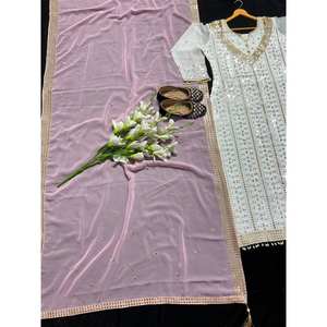 Conjuntos de Diseñador para Mujer, Traje Pakistaní Largo en Estilo Elegante para Fiestas - Product Image 3