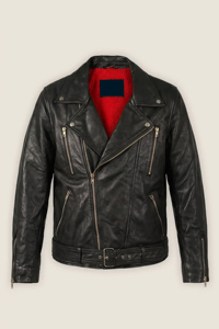 Chaqueta de Motocicleta de Invierno de Alta Calidad en Oferta, Unisex, de Piel de Oveja Auténtica, con Logotipo en la Parte Delantera, Cuello Plegable, Manga Regular, Diseño de Lobo - Product Image 4