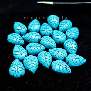 Piedra Preciosa Tallada a Mano en Forma de Hoja de Turquesa Azul AAA de 14 mm, Piedra Suelta de Turquesa para Joyería, Precio al por Mayor, Suministro a Granel - Product Image 2