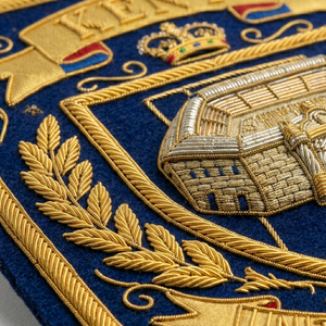 Private Label Hand Embroidered Bullion Badge Custom Soccer Club Crest Gold Wire Football Blazer Patch Academy Emblem Bulk - Product Image 5