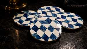 Artisan <b>Crafted</b> Bone Inlay Surface Guard Accessories For Sophisticated Home Entertainment And Hosting Events Exclusive - Product Image 1