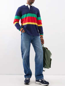 Maillots de rugby vintage personnalisables à manches longues, polos 100 % coton, broderie lourde, impression, polo de rugby pour homme - Product Image 3