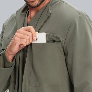 Chaqueta unisex verde oliva para uniforme médico, ropa de trabajo hospitalaria, con detección de agujas y fusión sin costuras. - Product Image 6