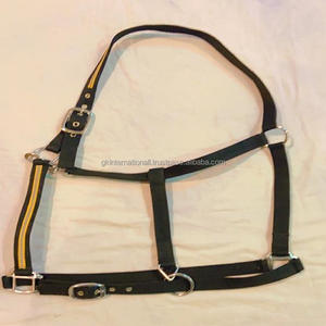 Licol de cheval en Nylon noir réfléchissant, en nylon avec ruban réfléchissant de styliste, double couture de cheval avec matériel ajustable - Product Image 4