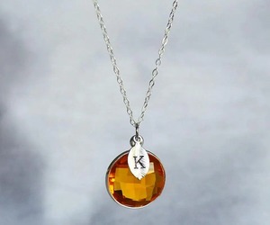 Handmade Citrine Pendant Necklace 14mm Faceted Gemstone <b>Silver</b> Plated Bezel Setting November Birthstone Jewelry Gift - Product Image 2