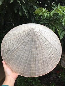 Vietnamese Traditional Straw Hat Bamboo Palm <b>Leaf</b> Striped Waterproof Fishing Conical Non La Vietnam Wholesale - Product Image 1