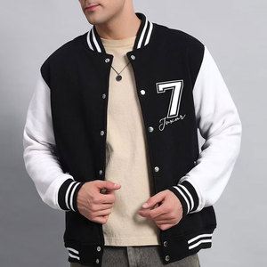 Good Quality Lightweight Quick Dry Men's Varsity Baseball Jacket Embroidery Patches <b>Button</b> Style Men's Letterman Jacket - Product Image 2