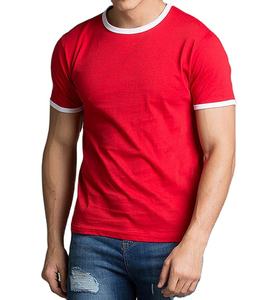 Camiseta Roja de Alta Calidad en Jersey Transpirable de Algodón y Elastano, Talla Grande, con Ribete Blanco para Hombre y Mujer - Product Image 1