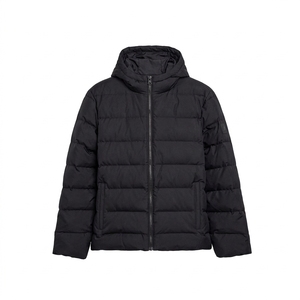 Custom Mens Puffer <b>Jacket</b> With Hood Winter <b>Waterproof</b> <b>Warm</b> Padded Coat Wholesale Streetwear OEM Manufacturer - Product Image 1