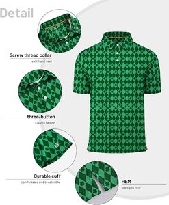Chemises pour hommes respirantes et anti-plis, en jersey de coton, avec logo personnalisé, impression numérique, pour le golf, fabricant OEM en gros - Product Image 1