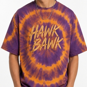 Camiseta Tie Dye para Hombre, Premium, Suave, Transpirable, Manga Corta, Diseño Morado, Estilo Urbano, Cuello Redondo, Corte Regular, Moda Urbana - Product Image 4