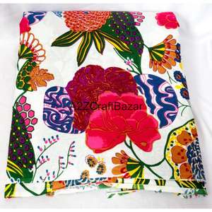 Tissu en coton doux à motif floral, imprimé à la main indien, tissu indien fait main pour la confection de vêtements d'été, vendu au mètre - Product Image 4