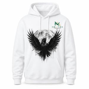 Sweat-shirt à capuche personnalisé avec imprimé corbeau et lune gothique pour homme, style streetwear esthétique sombre - Product Image 3