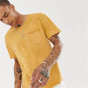 Camiseta amarilla con Logo personalizado para hombre, camisa con bolsillo - Product Image 2