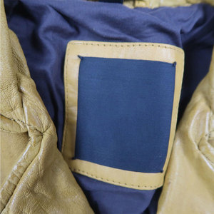 Distressed Yellow Genuine Leather Moto <b>Jacket</b> Women’s Vintage Style Real Sheepskin Biker Coat with Silver Hardware - Product Image 4