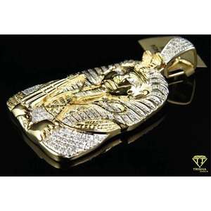 Colgante de Cabeza de Faraón de Alto Brillo con Diamantes Cultivados en Laboratorio VVS en Plata de Ley 925 de Primera Calidad - Product Image 5