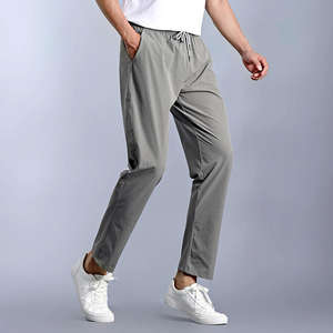 กางเกงชิโน่ทรงสลิมสำหรับผู้ชาย สั่งทำโลโก้ได้ กางเกงลำลองสไตล์ธุรกิจ เอวกลาง กระดุมเรียบ ทรงตรง ขายส่ง ดรอปชิปปิ้ง ผ้า Worsted - Product Image 6