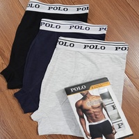 Lot de 3 boxers en coton anti-virale pour hommes, taille élastique, marque originale, surplus en boîte, origine FOB, adulte, livraison en 7 jours