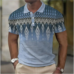 Men's Ethnic Tribal Pattern Polo <b>T</b> <b>Shirt</b> Short Sleeve Classic <b>Collar</b> Casual Fashion Comfortable Daily Wear <b>T</b> <b>Shirt</b> - Product Image 2