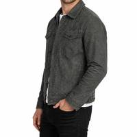 Veste en cuir véritable gris Caleb pour homme, imperméable, style motard, en daim, pour l'hiver - Streetwear - Veste style motard en cuir
