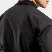 Blouson bomber noir pour homme, fermeture éclair décontractée, couleur unie, polyester, coupe classique, col rabattu, vêtement d'automne unisexe