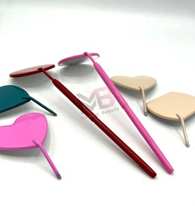 Wholesale High Quality <b>Lighted</b> Eyelash Extension <b>Mirror</b> Hollow Handle Custom Design Color Logo Magnifying Eyelash Lift Tools - Product Image 3
