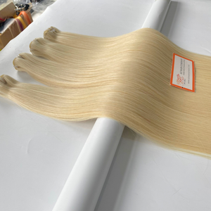 Lot de Cheveux Naturels Remy Doux et Soyeux, Lisses, Blond Clair, Tissage Double Machine, Matière Première Vietnamienne, 100g - Product Image 6