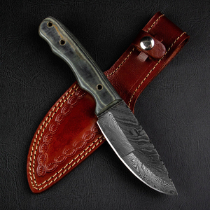Couteau de chasse artisanal en acier de Damas, couteau de bushcraft haut de gamme, lame en acier forgé à la main, manche en bois, survie en plein air - Product Image 5