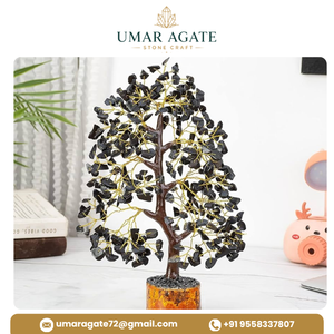 Arbre en cristal de tourmaline noire naturelle fait main, 700 copeaux, pierres précieuses de qualité supérieure, arbre à argent Feng Shui, décoration, cadeau - Product Image 3