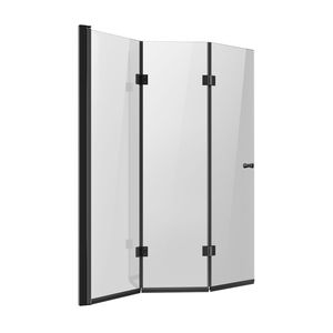 51 Pollici. L X 56 Pollici Porta Doccia Pieghevole Senza Telaio a H, Vetro Temperato da 10mm (1/4 di pollice), Porta Doccia Pieghevole a Tre Ante per Vasca - Product Image 1