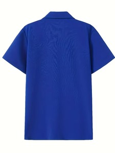 Men Casual Textured Short Sleeve Button <b>Down</b> Shirt Summer Breathable Resort Cuban Collar Fashion Streetwear OEM Supplier - Product Image 6
