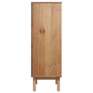 Alacena de pino de madera maciza OTTA en marrón y gris 33,5 "x 16,9" x 49,2 "Gabinetes elegantes para sala de estar - Product Image 5