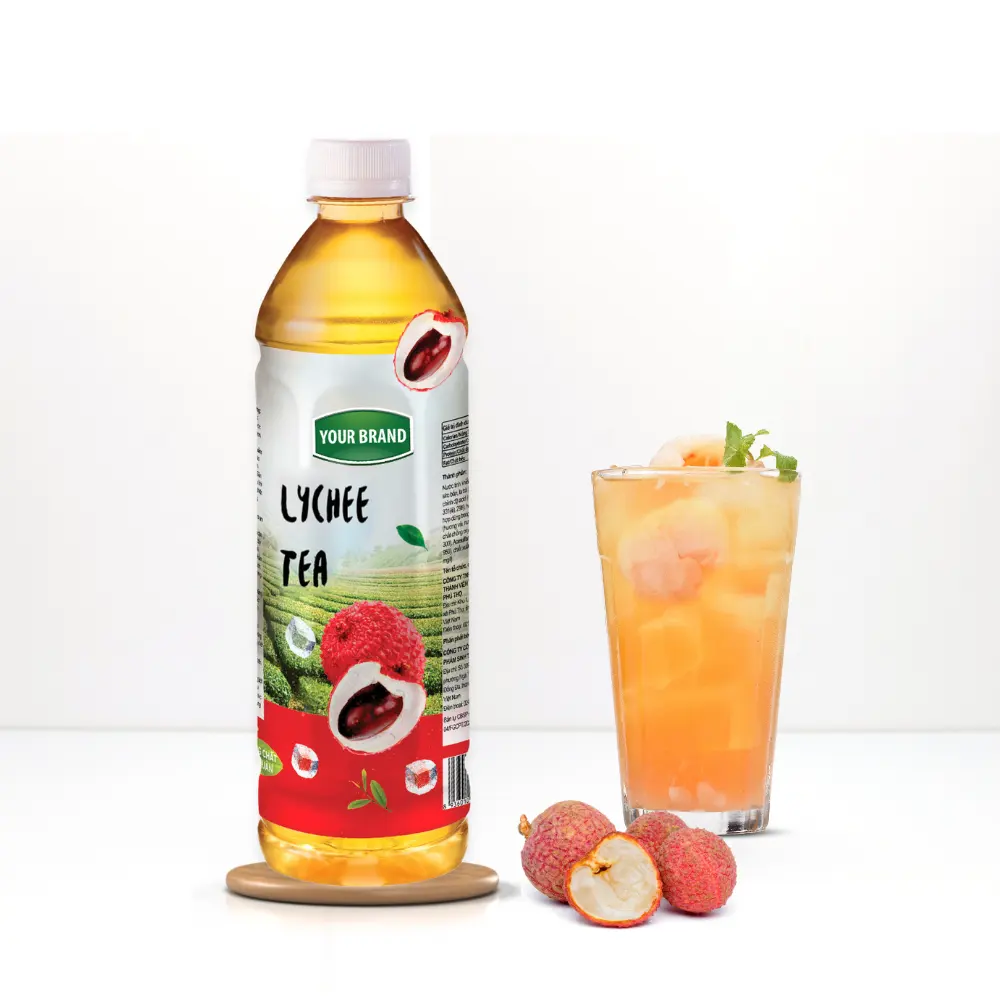 OEM Private Label Ice Tea Natural Ingredients Exotic Drinks Wholesale Plastic Bottles Lychee Tea Tin Can