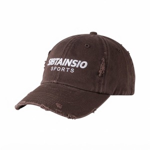 Gorra de Béisbol Marrón Desgastada con Logotipo Bordado Personalizado, Estilo Vintage, Ajustable, para Deportes y Uso Diario - Product Image 2